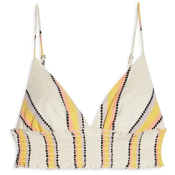 ISO Topshop Stripe Smocked Waist Bralette Crop top - Picture 3 of 3